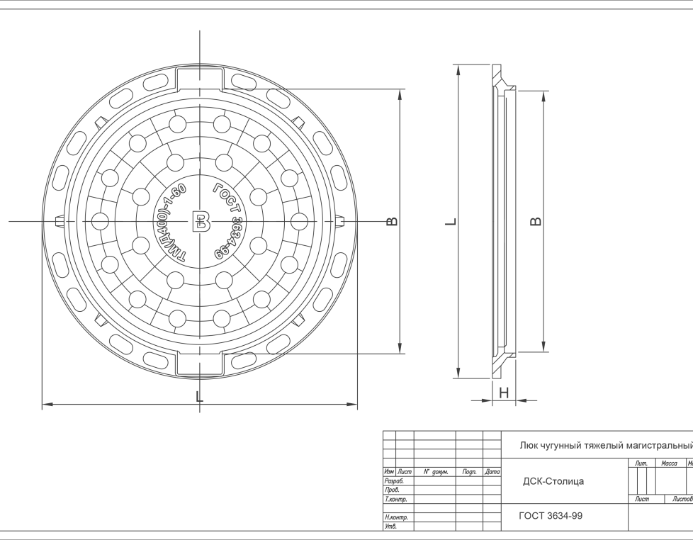 Люк тип ТМ (Д400)-1-60  Сеть В